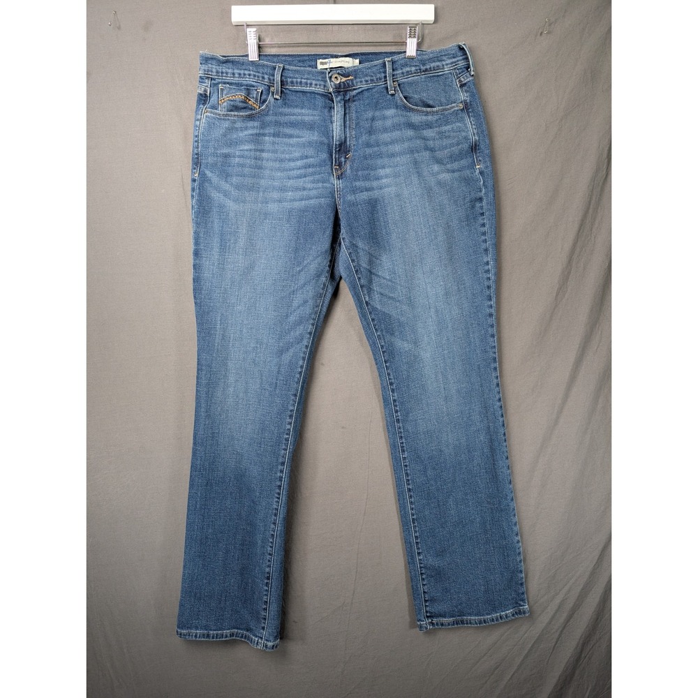 Levis 505 Straight Leg Jeans Womens 16L Blue Denim Mid Rise Stretch
